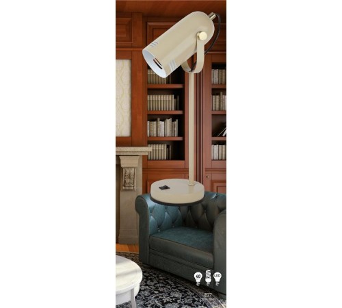 Светильник настольный N-117-Е27-40W-BG бежевый (12/48)  Б0047194  ЭРА