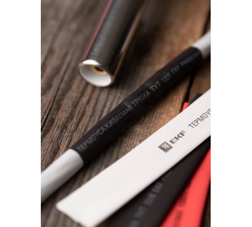 Термоусаживаемая трубка ТУТ нг 12/6 черная EKF PROxima  tut-12-b-1m  EKF