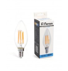 Лампа светодиодная, (15W) 230V E14 6400K прозрачная, LB-717  38259  FERON