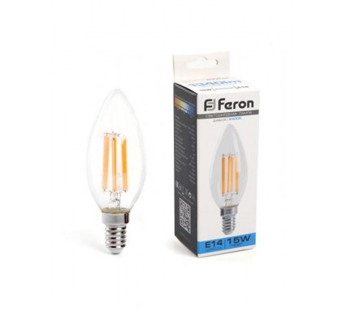 Лампа светодиодная, (15W) 230V E14 6400K прозрачная, LB-717  38259  FERON