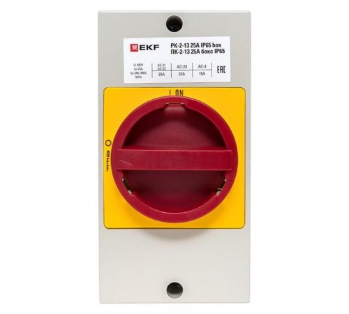 Переключатель кулачковый ПК-2-13 25А 3P "ВКЛ-ВЫКЛ" с блокировкой в боксе IP65  PROxima pk-2k-13-25-a65 EKF