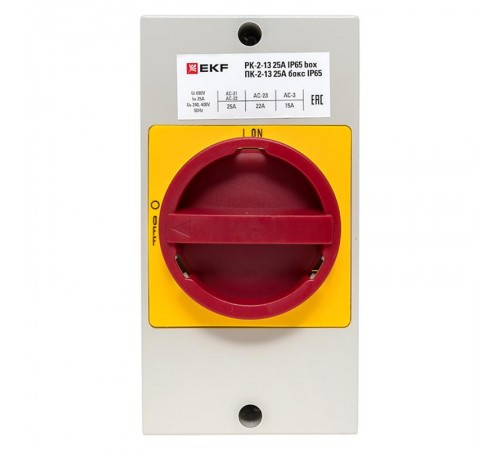 Переключатель кулачковый ПК-2-13 25А 3P "ВКЛ-ВЫКЛ" с блокировкой в боксе IP65  PROxima pk-2k-13-25-a65 EKF
