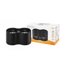 Светильник светодиодный накладной HD033 24W (черный/черный) 3000K 180x100*100мм  HD033  Gauss