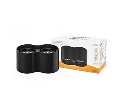 Светильник светодиодный накладной HD033 24W (черный/черный) 3000K 180x100*100мм  HD033  Gauss