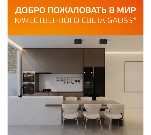 Светильник светодиодный накладной HD032 24W (белый/белый) 3000K 180x100*100мм  HD032  Gauss