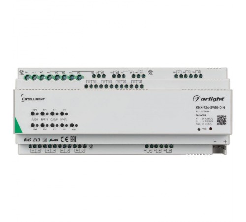 INTELLIGENT ARLIGHT Релейный модуль KNX-724-SW10-DIN (BUS, 24х10A)  025664  Arlight