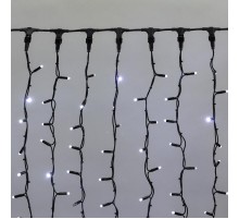 Гирлянда "Светодиодный Дождь" 2х1,5м, постоянное свечение, черный провод "КАУЧУК", 230 В, диоды БЕЛЫЕ, 360 LED  237-125  NEON-NIGHT