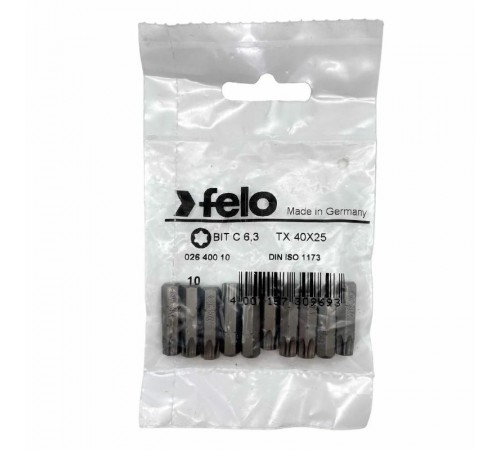 Бита Torx 40x25 серия Industrial, 10 шт  02640010  Felo