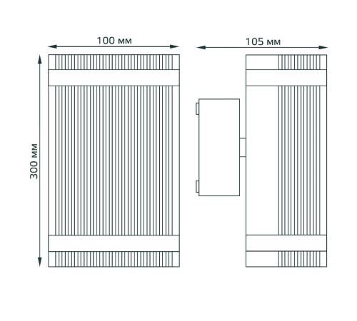 Светильник садово-парковый Enigma настенный архитектурный, 2xGU10, 100*105*300mm, 170-240V / 50Hz, 2xMax.50W, IP54  GD162  Gauss