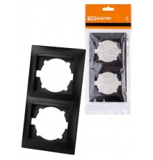 Рамка 2-х постовая вертикальная графит "Лама"  SQ1815-0633  TDM