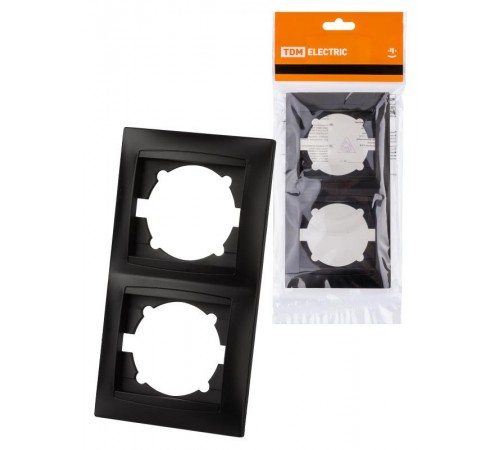 Рамка 2-х постовая вертикальная графит "Лама"  SQ1815-0633  TDM