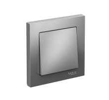 AtlasDesign Сталь Выключатель 1-клавишный сх.1, 10АХ, (в сборе с рамкой)  ATN000912  SE