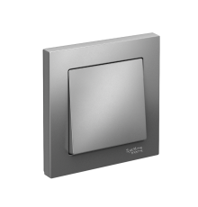 AtlasDesign Сталь Выключатель 1-клавишный сх.1, 10АХ, (в сборе с рамкой)  ATN000912  SE