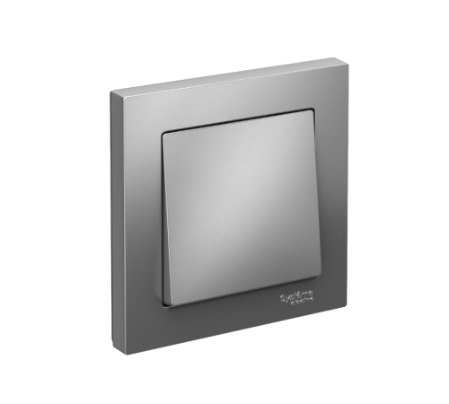 AtlasDesign Сталь Выключатель 1-клавишный сх.1, 10АХ, (в сборе с рамкой)  ATN000912  SE