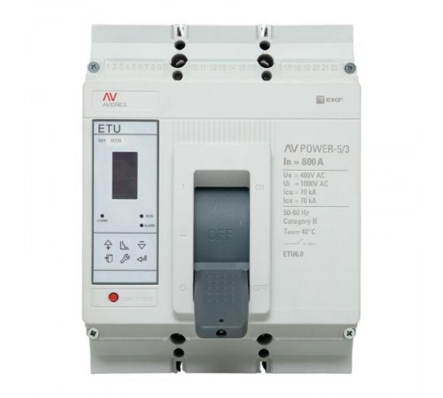 Выключатель автоматический AV POWER-5/3 800А 70kA ETU6.0 AVERES  mccb-53-800M-6.0-av  EKF