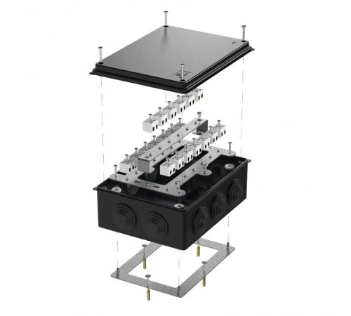 Коробка огнестойкая для о/п 40-0320-FR2.5-40 Е15-Е120 RAL9005 200х150х75 (5 шт/кор) черная  40-0320-9005-FR2.5-40  Промрукав