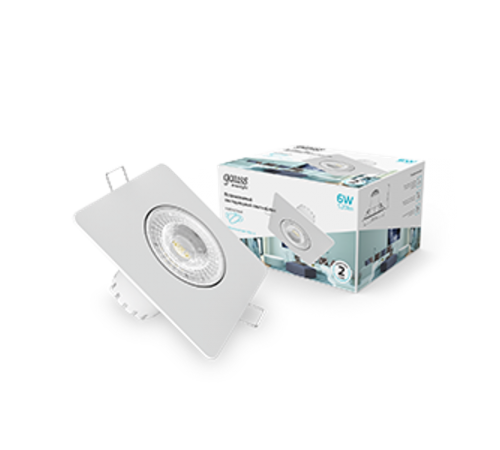 Светильник светодиодный встраиваемый квадратный белый, 6W, 520 Lm LED 4100K  948411206  Gauss