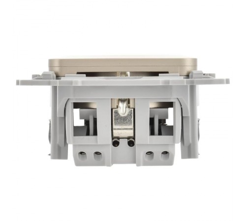 FLITE Розетка с заземлением со шторками быстрозажимные клеммы 16А РСш11-1-ФлШ шампань  FI-R14-16-1-K37  IEK
