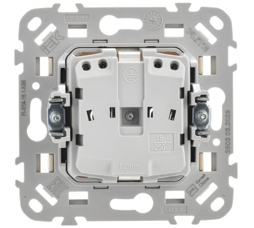 FLITE Розетка с заземлением со шторками быстрозажимные клеммы 16А РСш11-1-ФлШ шампань  FI-R14-16-1-K37  IEK