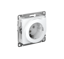 AtlasDesign Белый Розетка с заземлением со шторками с выталк., 16А, механизм  ATN000147  SE