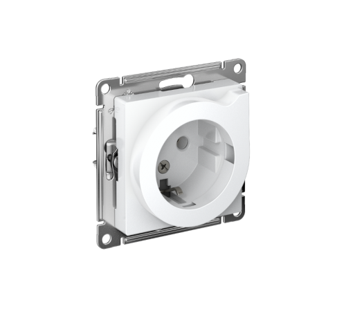 AtlasDesign Белый Розетка с заземлением со шторками с выталк., 16А, механизм  ATN000147  SE