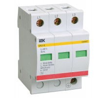 Ограничитель импульсного перенапряжения ОПС1-B 3Р In=30kA Un=400B Im=60kA  MOP20-3-B  IEK