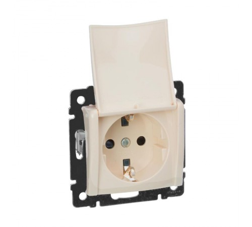 Valena Сл. кость Розетка 1-ая с/з с крышкой защ. шторки IP21  774322  Legrand