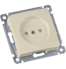 Розетка скрытой установки, одноместная, со шторкой, механизм, цвет слоновая кость  РС16-402-01  HEGEL