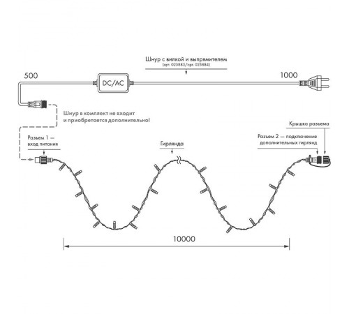 Светодиодная гирлянда ARD-STRING-CLASSIC-10000-BLACK-100LED-STD GREEN (230V, 7W)  025800  Arlight