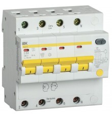 Выключатель автоматический дифференциального тока АД14S 4п 63А C 100мА тип AC (5 мод)  MAD13-4-063-C-100  IEK