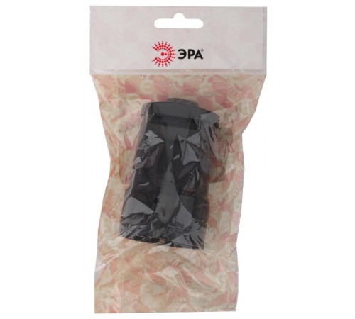 Rx1-B ЭРА Розетка кабельная б/з прямая 10A черная (24/384/4608)  Б0039681  ЭРА