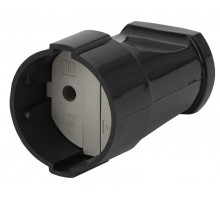 Rx1-B ЭРА Розетка кабельная б/з прямая 10A черная (24/384/4608)  Б0039681  ЭРА