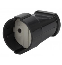 Rx1-B ЭРА Розетка кабельная б/з прямая 10A черная (24/384/4608)  Б0039681  ЭРА