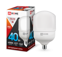 Лампа светодиодная промышленная LED-HP-PRO 40Вт 230В Е27 с адаптером E40 4000К 3600Лм  4690612031095  IN HOME