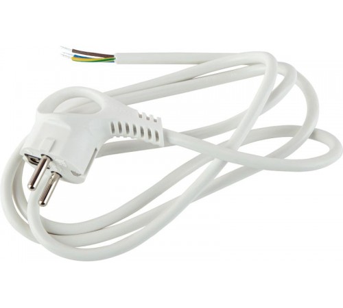 U-3x1,5-2m-W Шнур питания с вилкой с/з ПВС 3x1,5 2м белый  Б0048706  ЭРА