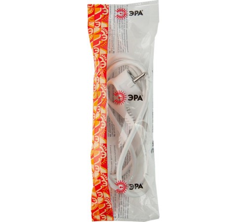 U-3x1,5-2m-W Шнур питания с вилкой с/з ПВС 3x1,5 2м белый  Б0048706  ЭРА