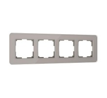 W0042417/ Рамка на 4 поста Elite (дымчатый, стекло)  a057877  Werkel