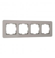 W0042417/ Рамка на 4 поста Elite (дымчатый, стекло)  a057877  Werkel