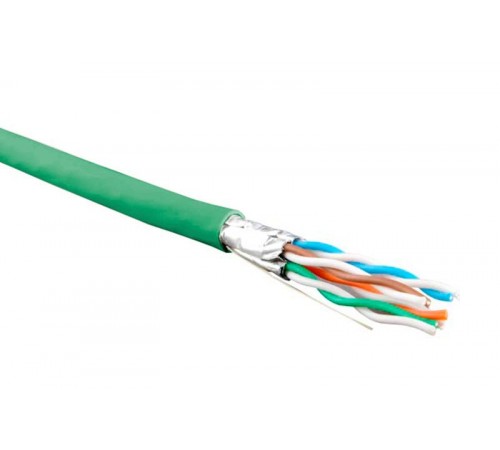 UFTP4-C6-S23-IN-LSZH-GN-500 (500 м) Кабель витая пара, экранир. U/FTP, кат. 6, 4 пары(23 AWG),одножил. (solid), LSZH 445091  Hyperline