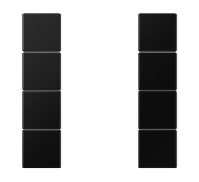 Набор накладок 4 группы для модулей F50; термопласт; черный матовый LS504TSASWM Jung