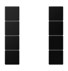Набор накладок 4 группы для модулей F50; термопласт; черный матовый LS504TSASWM Jung