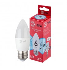 Лампа светодиодная LED B35-6W-840-E27 R (диод, свеча, 8Вт, нейтр, E27)  Б0050232  ЭРА