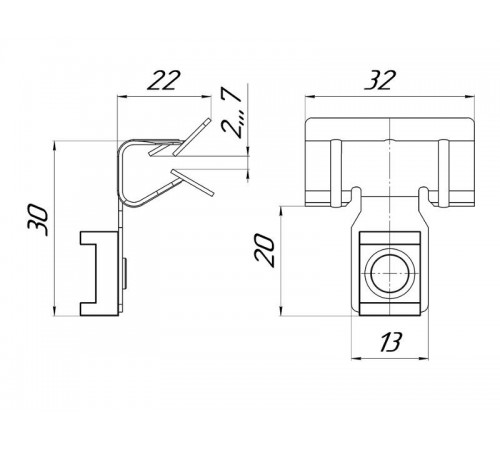 Зажим балочный 3-8 мм под нейл. стяжку TDZ  ZB3-8-S  EKF