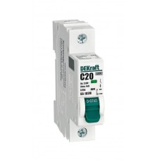 Выключатель автоматический без теплозащиты однополюсный ВА-103М 1P 20А характеристика C 6кА  12503DEK  Dekraft