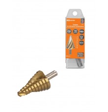 Сверло по металлу ступенчатое, 9-36 мм, 10 ступеней, нитрид., HSS, цилиндр. хв., "Рубин"   SQ1090-0719  TDM