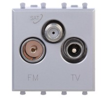Розетка TV-FM-SAT модульная, "Avanti", "Закаленная сталь", 2 модуля  4404532  DKC