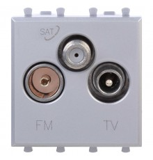 Розетка TV-FM-SAT модульная, "Avanti", "Закаленная сталь", 2 модуля  4404532  DKC