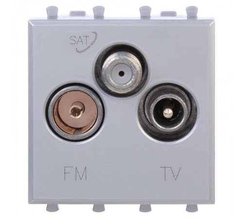 Розетка TV-FM-SAT модульная, "Avanti", "Закаленная сталь", 2 модуля  4404532  DKC