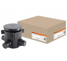 Коробка установочная с/п D70х72мм, 4 ввода, черная, для заливки в бетон, IP44  SQ1402-9502  TDM