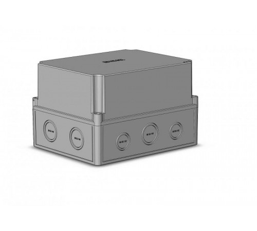 Коробка 240х190х158 АБС-пластик,серый цвет корпуса и крышки,крышка высокая,пустая  КР2803-610  HEGEL